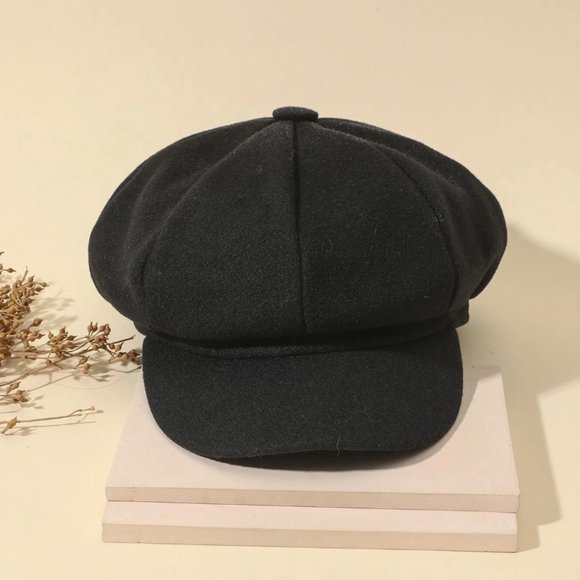 Accessories - Black Baker Boy Cap